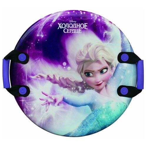 фото Ледянка 1toy disney "холодное сердце" круглая, с плотными ручками, 54 см, голубой/фиолетовый 1 toy