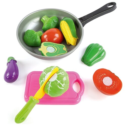 фото Набор продуктов с посудой mary poppins овощи в сковороде 453045 серый/розовый/зеленый