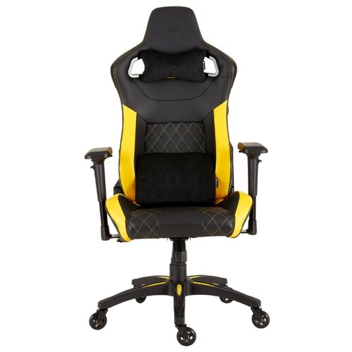 фото Компьютерное кресло corsair t1 race 2018 игровое, обивка: искусственная кожа, цвет: black/yellow