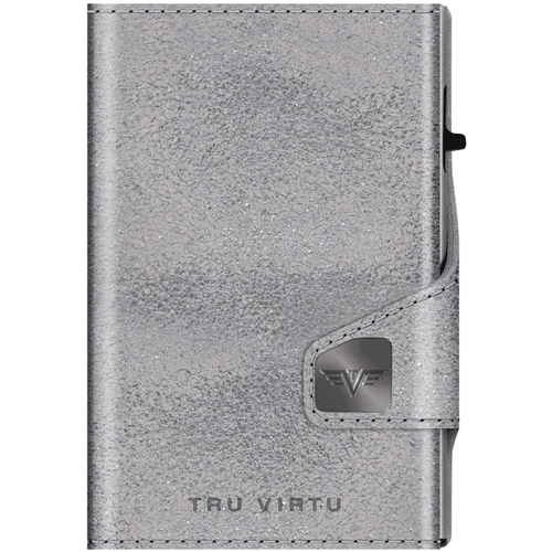 фото Кожаный кошелек tru virtu click&slide glitter silvergray, серебристо-серый