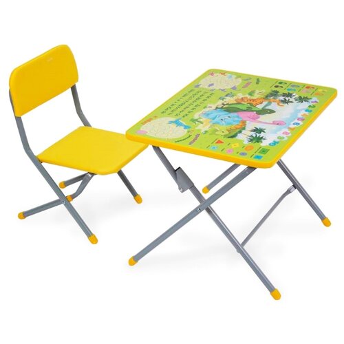 фото Комплект фея стол + стул досуг 101 динозаврики 60x45 см желтый