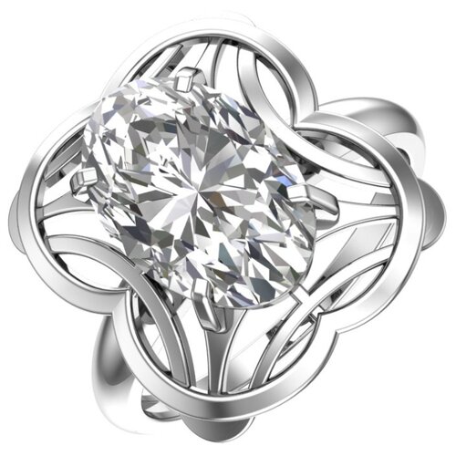 фото Pokrovsky серебряное кольцо с кварцем синтетическим серым 1101103-03815, размер 18