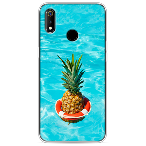 фото Силиконовый чехол ананас в бассейне на realme 3 case place