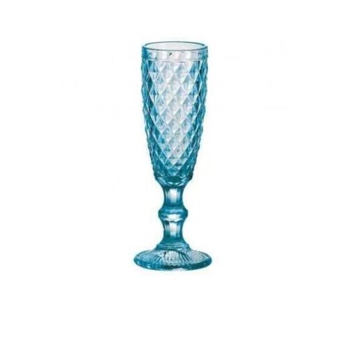 фото Набор бокалов, для шампанского, 6 шт, 140мл стекло, синий, сетка no name