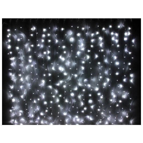 фото Занавес световой play light штора, 500 холодных белых led ламп, 2,4х1,5 м, 220 v, коннектор, прозрачный провод, snowhous snowhouse