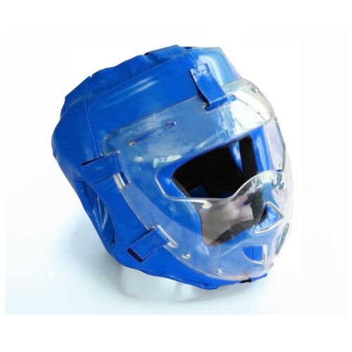 фото Шлем-маска для рукопашного боя леко синяя про разм.m