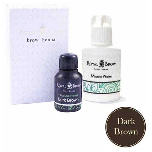 фото Royal brow набор для окрашивания бровей (хна и минеральная вода) dark brown