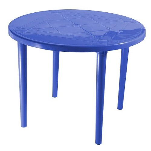фото Стол обеденный садовый стандарт пластик круглый, синий