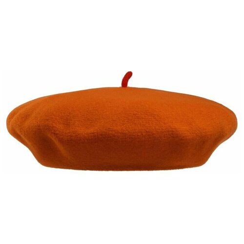 фото Берет le beret francais, шерсть, подкладка, утепленный, размер универсальный, оранжевый