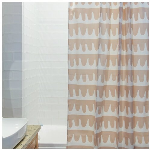 фото Штора для ванной popple цвета пыльной розы cuts&pieces, 180х200 см tkano