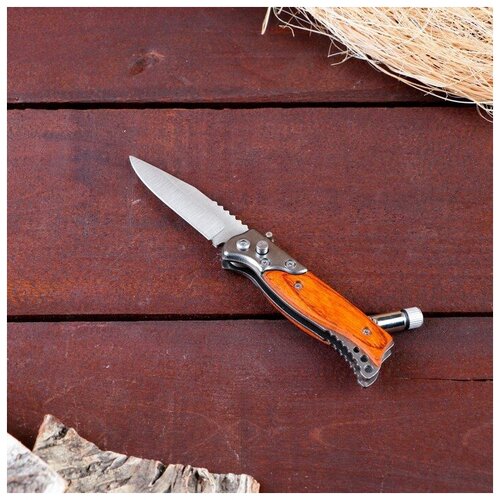 фото Нож складной полуавтоматический "пескарь", клинок 6см, оранжевый master