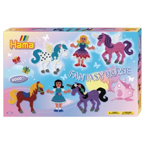 фото Hama набор термомозаики лошадь, принцесса, сказочные лошадки (3033)