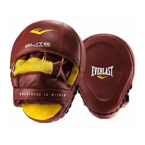 фото Лапы боксерские everlast pro elite leather mantis красные