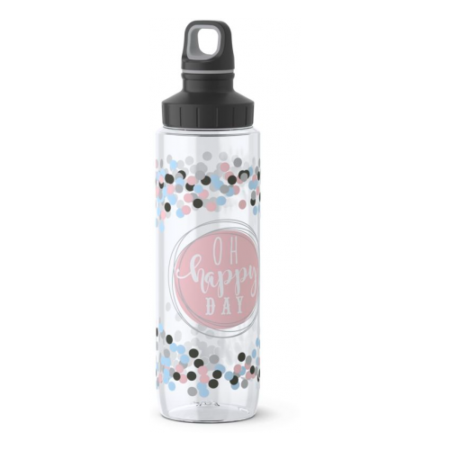 фото Бутылка для безалкогольных напитков, для воды emsa drink2go happy day 518309 700 мл пластик, металл прозрачный/розовый