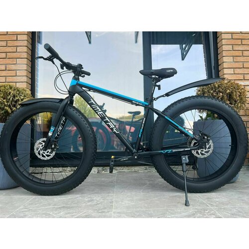 фото Велосипед фэтбайк fatbike timetry tt089/9s 26" алюминиевая рама 19" взрослый подростковый спортивный унисекс, черно-синий