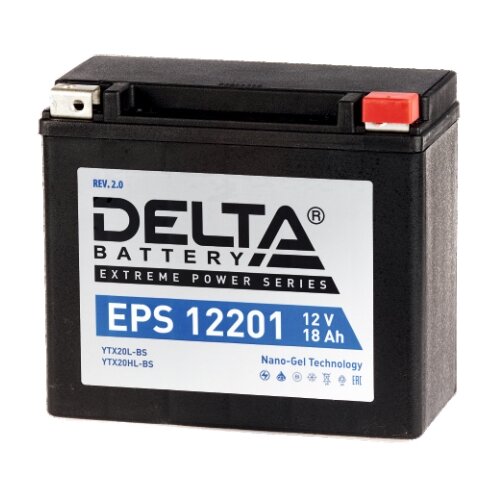 фото Мото аккумулятор delta battery eps 12201 18 а·ч