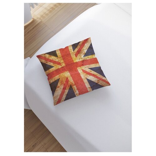 фото Наволочка декоративная joyarty "британский флаг" на молнии, 45x45 см