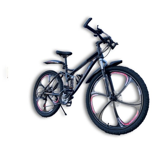 фото Велосипед на литых дисках двух-подвесной черный nice bike
