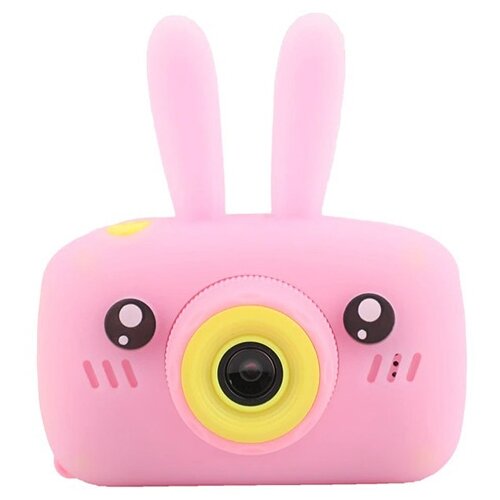 фото Детский цифровой умный фотоаппарат зайчик 20 мп. / детский подарок / детская камера с играми + чехол в подарок (розовый) pastila