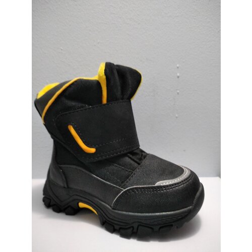 фото Ботинки демисезон/зима, на липучках, размер 27, черный, желтый нет бренда