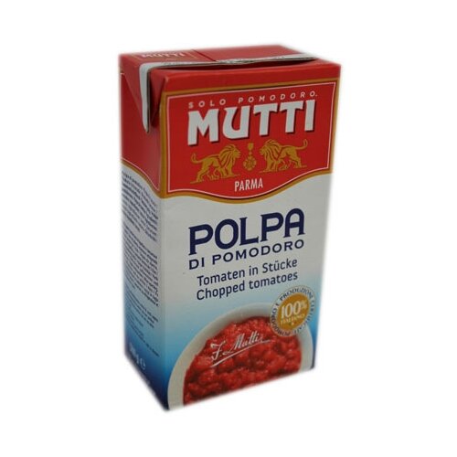 фото Томаты резаные кубиками в томатном соке Mutti картонная коробка 500 г