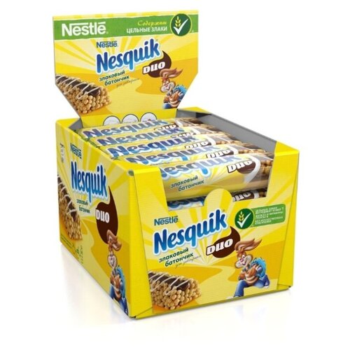 фото Nesquik duo злаковый батончик, обогащенный витаминами и минеральными веществами 16 шт. по 23 г