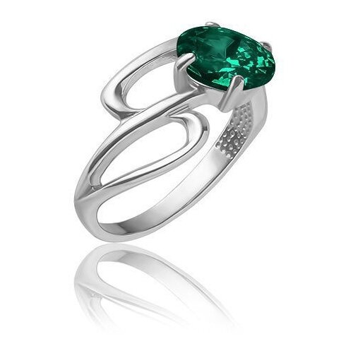фото Top crystal кольцо с фианитом серебряное 40245075-изумрудный, размер 19