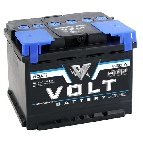 фото Автомобильный аккумулятор volt standard 6ст-60.1 прямая полярность ёмкость 60 ач