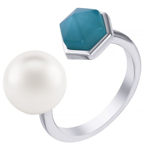фото Jv кольцо с жемчугом и стеклом из серебра sr1844-ko-wp-us-001-wg, размер 16.5