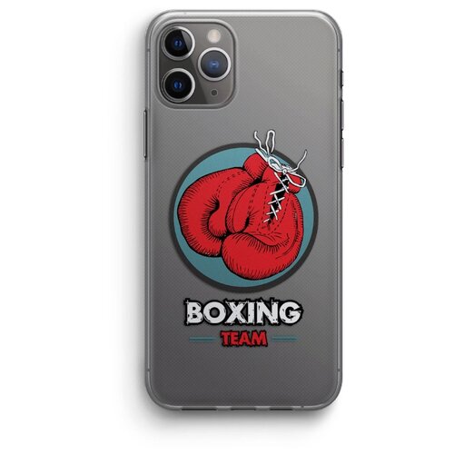 фото Чехол для iphone 11 pro "boxing team", прозрачный exsport