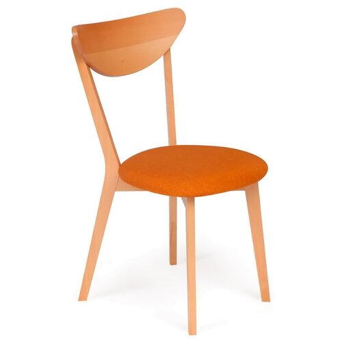 фото Комплект стульев tetchair maxi мягкое сиденье, дерево/текстиль, 2 шт., цвет: бук/оранжевый