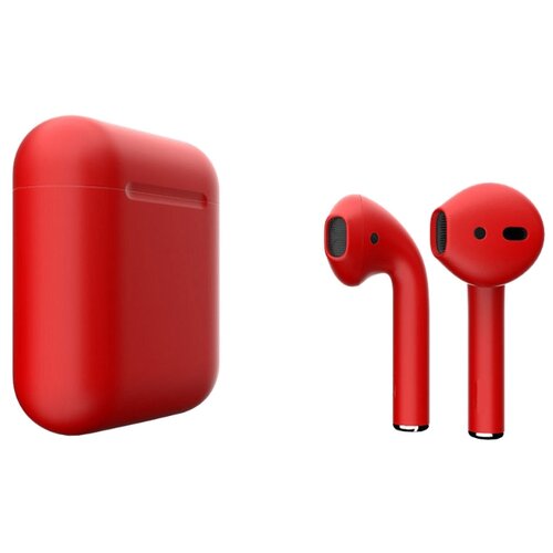 фото Беспроводные наушники apple airpods 2 color (без беспроводной зарядки чехла), матовый красный