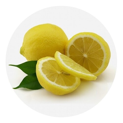 фото Доска разделочная "лимон", круглая, стеклянная, диаметр: 20 см мультидом