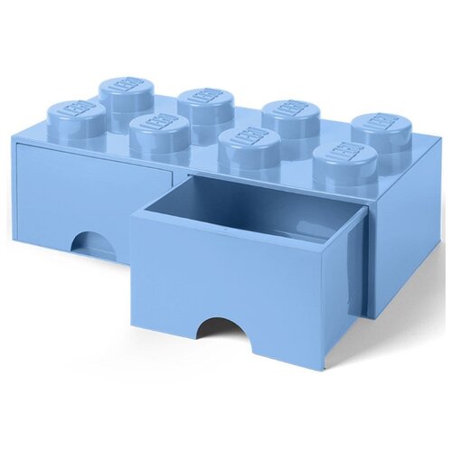 фото Ящик lego для хранения 8 выдвижной storage brick голубой