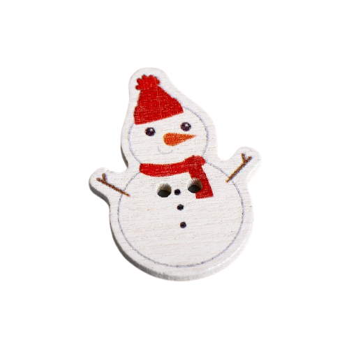 фото Арт узор набор пуговиц для декорирования снеговик в шапке и шарфике 4287360 (15 шт.) белый/красный