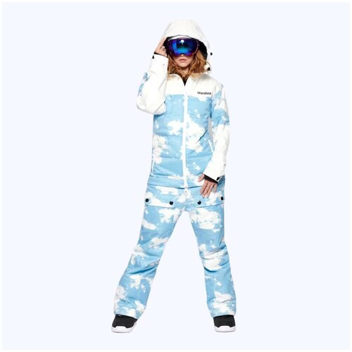 фото Горнолыжный комбинезон oneskee, зимний, силуэт полуприлегающий, карманы, карман для ски-пасса, мембранный, утепленный, размер xs, фиолетовый