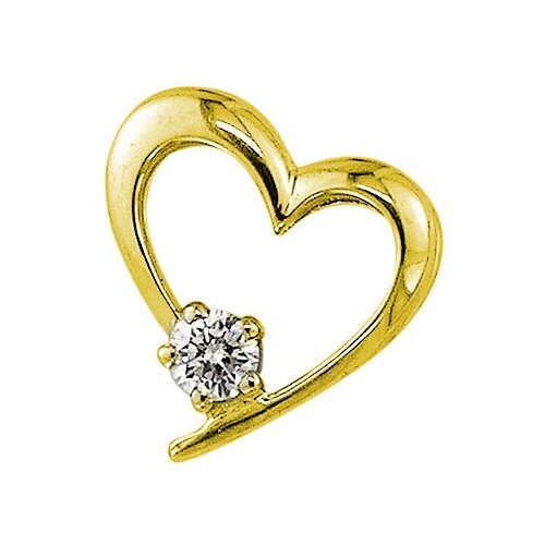 фото Подвеска сердце с 1 бриллиантом из жёлтого золота 3-283 master brilliant