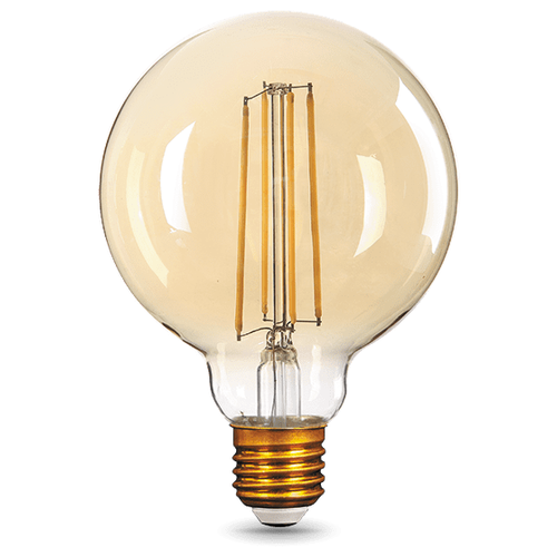 фото Светодиодная лампа gauss led filament g95 e27 8w golden 740lm 2400к
