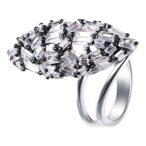фото Jv кольцо с фианитами из серебра sy-355062-r-ko-002-wg, размер 17