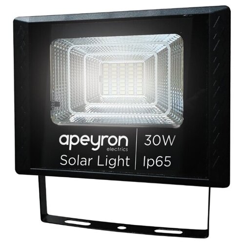 фото Прожектор apeyron electrics светодиодный c солнечной панелью 6 в, 30 вт, панель - 3 вт, 360 лм, ip65, cri＞80, 4200k, батарея: 6000ma (3.2 в, 6aчас)