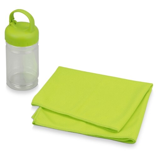 фото Набор для фитнеса "cross": охлаждающее полотенце и бутылка, цвет зеленое яблоко oasis