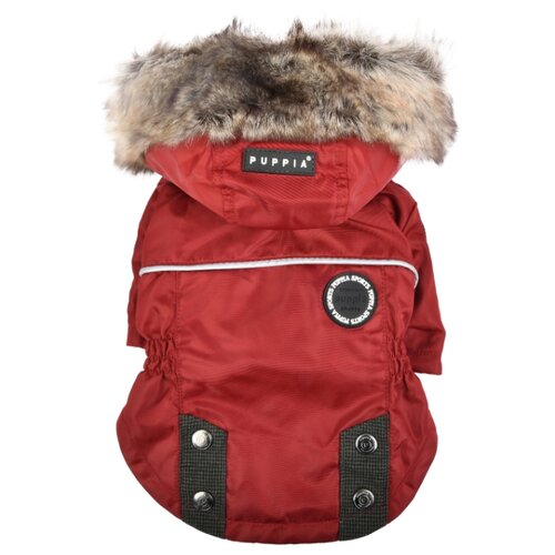 фото Куртка для собак puppia с капюшоном "brock", красная, l (южная корея)