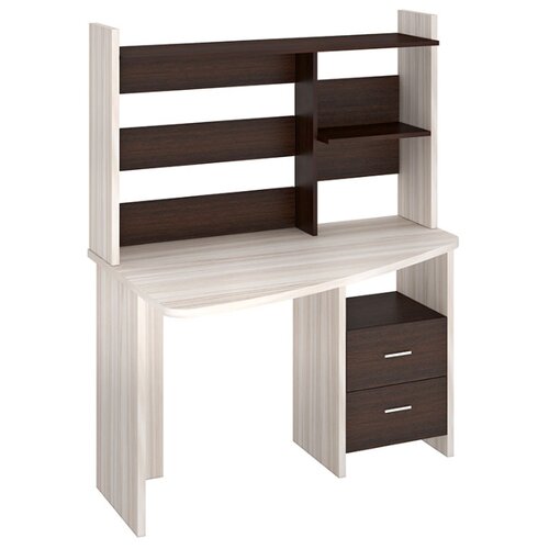 фото Компьютерный стол мэрдэс домино lite скл-крл 120+нкл-120, шхг: 120х69 см, угол: слева, цвет: карамель/венге
