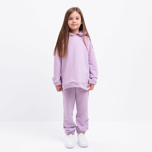 фото Комплект одежды minaku, худи и брюки, спортивный стиль, размер 28, фиолетовый