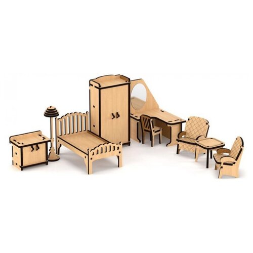 фото Сборная модель lemmo набор мебели спальня для домика венеция (00-69)