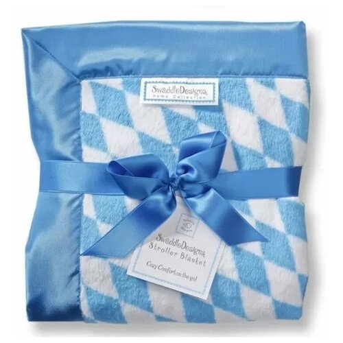 фото Плед детский swaddledesigns stroller blanket bavarian rhombus blue swaddle designs