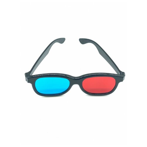 фото 3d очки аналоговые в черной оправе, красно синие box69