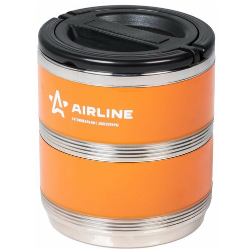 фото Термос для еды airline it-t-02 оранжевый/черный