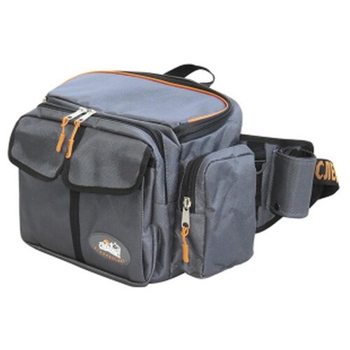 фото Сумка рыболовная "следопыт" fishing hip bag t2, 27х23х17 см, цвет серый