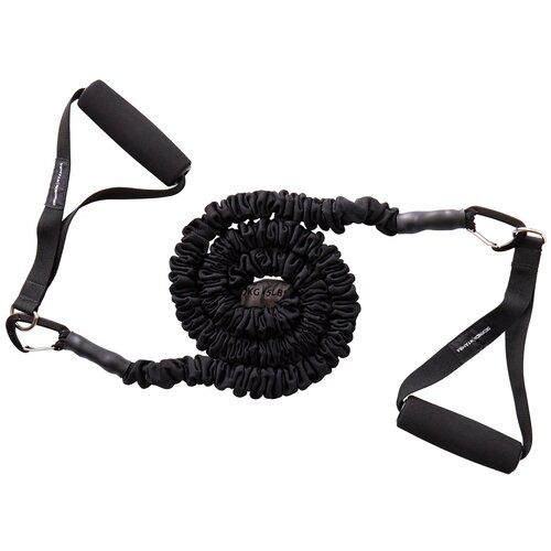 фото Лента-эспандер для фитнеса с ручками 7,5 кг/15 фунтов с сильным сопротив. черная nyamba x декатлон decathlon